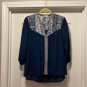 3/4 sleeve sheer top